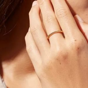 18K Gold Plated Stainless Steel Bubble Spacer Ring